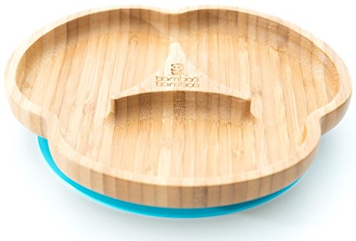 Baby Saugnapf-Teller, Standfeste Saug-Fütter-Teller, aus naturbelassenem Bambus - 3