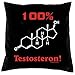 Produktbild Kissenbezug - 100% Testosteron - Kissen Bezug mit lustigem Spruch - Ideal als Geschenk zu Weihnachten für Leute mit Humor