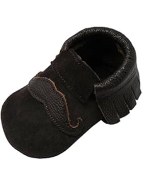 Mejale Premium Weich Leder Quasten Lauflernschuhe Krabbelschuhe Babyschuhe mit Süß Bart
