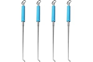 Quesuc 4pcs Acier inoxydable Remover Poisson Crochet Crochet Accessoires de Pêche Outil de Retrait d'hameçon de Pêche détacheur Dégorgeoir Extracteur Remover Poisson Crochet Portable Puissant