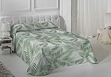 Vialman colcha para cama de matrimonio de 135x190 con un diseño de hojas