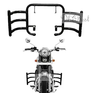 Dhe Best Bike Bullet Front Stylist Leg Crush Guard 3 Rod Air Fly Leg Guard Black Compatible for Jawa 42 and Jawa 293cc