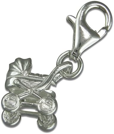 Sterling Silver Charm Clip-on carry-cot pram