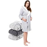 PRÁCTICO Y CÓMODO - Dotado de una capucha, un cinturon (2 aros) y de 2 bolsillos, éste albornoz de microfibra mujer de Twinzen ha sido diseñado para ser práctico y alcanzar una comodidad óptima. Vive la experiencia de un hotel en casa.