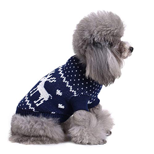 Preisvergleich Produktbild CHIYEEE Weihnachtspullover für Hunde und Katzen Weihnachten Hundepullover Warm Hundepulli Winter Strickpullover Sweater M
