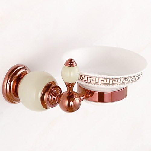 European Copper Natural Jade Soap Box Bathroom Hardware Accessories Gold-plated Soap Box,RoseGold