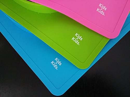 Kids&Kids Silikon Kinderteller 38cm x 25cm, Babyteller, Tischunterlage, Babyschale, Platzmatte, rutschfest - 6