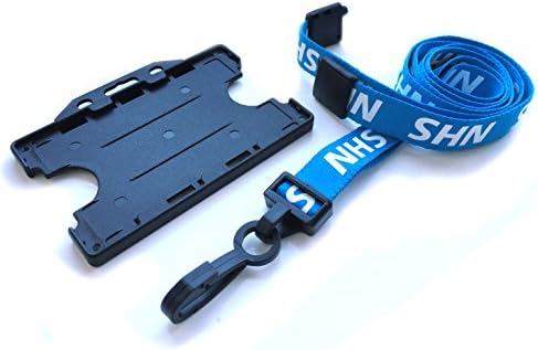 ACB Ltd NHS Value Soft Neck Strap Lanyard &amp; Double Sided Card Holder (Black)