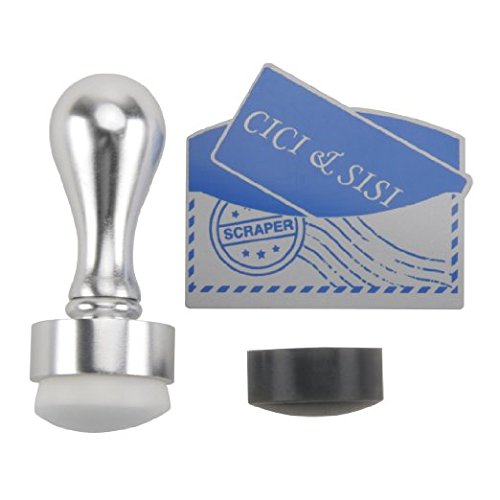 CICI&SISI Nail Art Silver Stamper and Scraper Tool Set with an Extra Stamping Head Good Results Together with CICI&SISI Nail Art Stamping Plates