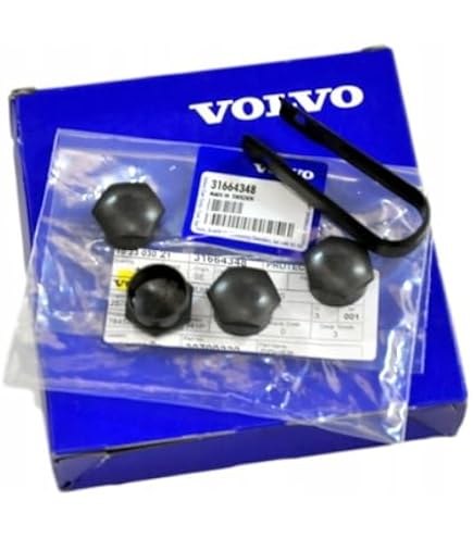 Volvo Set 4 Tappi Per Cerchioni Originali Con Pinzette - Colore Grigio - Codice 31664348 - Proteggono Le Viti Dallo Sporco