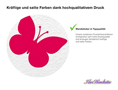 I-love-Wandtattoo WAS-10073 Kinderzimmer Wandsticker Set „Pinke Schmetterlinge für Mädchen“ 40 Stück zum Kleben Wandtattoo Wandaufkleber Sticker Wanddeko - 2