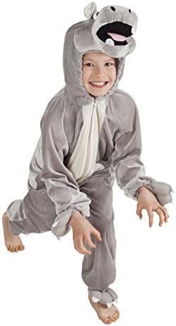 Carnival Bud Plush Toy Children's Themed Party Carnival Costume Jumpsuit Onsie Hippo Hippo, 48/6 – 10 Years Grey