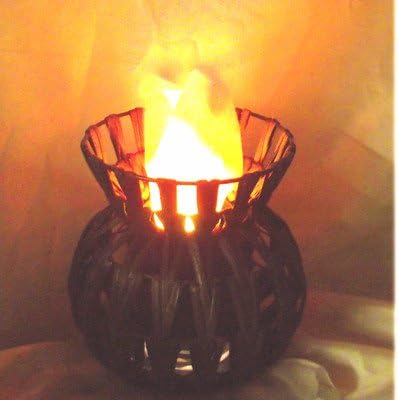 Chevron Low Vase Leather Table Lamp