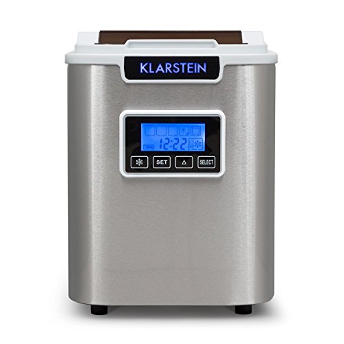 Klarstein ICE6 Icemeister Eiswürfelmaschine Eiswürfelbereiter (Timer, 3 einstellbare Eiswürfelgrößen, 12 kg Eis am Tag, Eiswürfel in 15 Minuten) silber-weiß - 3