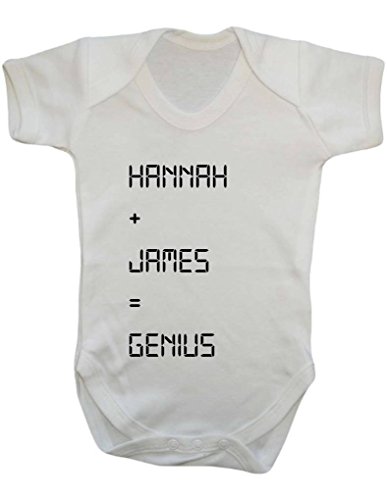 Personalised Parents Names Plus Equals Baby Name Equation Cute Digital Text Style Custom Baby Onesie Vest