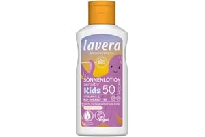 lavera Lotion solaire Sensitiv Kids SPF 50 - Crème solaire pour enfants - Sans filtre UV chimique - Pour peaux sensibles - Imperméable - Végétalien - Cosmétique naturel - 100 ml