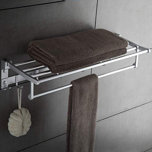 Preisvergleich Produktbild O&YQ Bad- / Küchenzubehör Bad Regale Rack Wandhalterung Lagerung Handtuchhalter Wasserdicht Faltbarer Raum Aluminium, 3 Größen, Silber