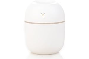 JOYRAY Mini Humidifier 200ml Portable Humidifier for Car with 2 Mist Spray Modes Quiet Auto Shut Off White USB Humidifiers with Colorful Warm Night Light for Bedroom Hotel Car Offices Plants Baby Travel Use