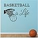 Produktbild Basketball ist leben wandtattoos vinyl abnehmbare wohnkultur basketball in den korb wandaufkleber für jungen 86,5 cm x 58 cm