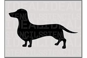 Ideal Stencils Dachshund Sausage Dog stencil, dog silhouette stencil, home decor, art craft painting A4(S) 15 x 26CM /5.9 x 10.2