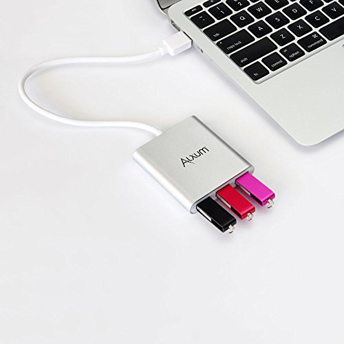 alxum Aluminium mehrere 4 Ports USB 3.0 HUB mit der U89 USB 3.1 Gen. 1 (kompatibel mit Thunderbolt 3) Adapter Konverter für usb-c Gerät 30,5 cm neuen MacBook, Chromebook Pixel, iMac, Oberfläche, Lenovo Yoga - 6