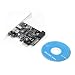 Produktbild Kongqiabona PCI-E Karte 1x Express auf USB3.1 Typ C Dual Port Schnelllade-Erweiterungskarte Adapter für PC Computer + Treiber CD