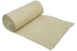 PEMMIPRODUCTS Tapis de protection contre les mauvaises herbes en fibre de chanvre, vendu au mètre (EUR 4,97 /m²), 600g/m², 0,6 x 25 m, env. 0,5 cm d'épaisseur, tapis de protection des plantes, tapis de protection pour l‘hiver, tapis de revêtement à base de compost, 100 % biodégradable, qualité des aliments