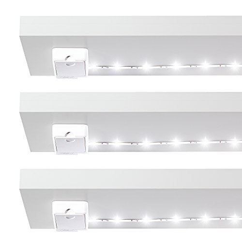 Luminoodle Click - luminaire sous meuble LED innovant - 3 x 1 m - piles incl. - bande lumineuse pour armoire, réserve, cuisine, salle de bains - stripe LED adhésif - sans fil