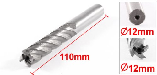 Grau 12 mm x 12 mm x 53 mm x 110 mm 4 Flöten hss-al Schaftfräser Fräser Set - 2