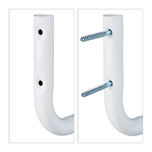 Relaxdays Deckenregal Garage Metall, 100 kg Traglast, Deckenhalterung, 2 Wandstangen bis 330 cm ausziehbar, weiß - 6