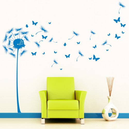 Wandtattoo Loft „Pusteblume mit vielen Schmetterlingen“ – Wandtattoo / 49 Farben / 4 Größen / weiß / 120 x 198 cm - 7