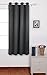 Deconovo Super Soft Thermal Insulated Ready Made Ring Top Blackout Curtain for Boys Bedroom with Matching Tie Back 140x175cm Dark Grey 1 Piece