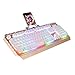 Produktbild Lanker LED Beleuchtete Gaming-Tastatur - Mit Voller Aluminium-Legierung Panel, Handyhalter, Plug-and-Play füR PC Laptop Mac - (Goldenes Panel, WeißEr SchlüSsel) GK04A