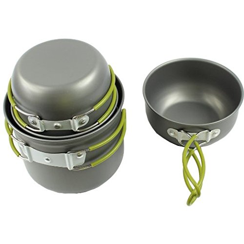 SUMERSHA Picknick Camping Wandern Backpacking Pot Pan Kochgeschirr Kochen im Freien Bowl Kochtöpfe (4 Stück)