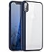 Produktbild zanasta Hülle kompatibel mit iPhone XS und iPhone X Schutzhülle Premium Silikon Bumper Case Slim Cover Handyhülle PC + TPU Durchsichtig Transparent-Dunkelblau