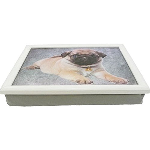 Preisvergleich Produktbild AS4HOME Knietablett - Lap Tray - Mops Hund - lustiges Kissentablett