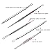 Professional Blackheads Whiteheads Remover, Beauty Facial Tool Set Kit -Flat and Round Wired Ends - Stainless(5 pieces in one package)