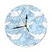 Produktbild 9.8 Inch Round Wall Clock,Bird Floral On Clouds White and Blue Silent Non Ticking Decorative Clocks for Kitchen, Living Room, Bedroom, Office