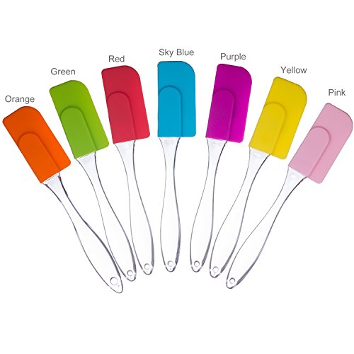 ZeWoo 7 PCS Mehrfache Farben-hygienische feste Beschichtung Silikon-Backen-Spachtel, Kuchen-Sahnebutter-Spatel, Schaber-Stir Kitchenaid Utensil Praktisches Werkzeug - 2
