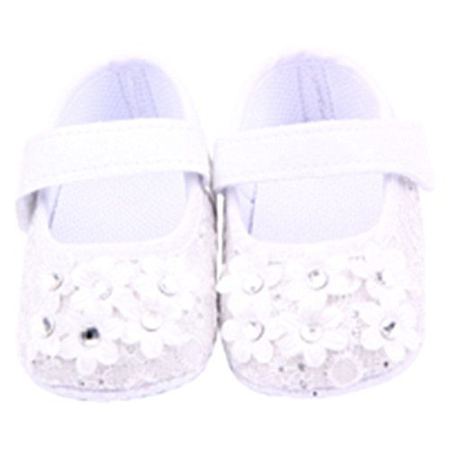 Itaar Baby Girl Newborn Magic Tape Prewalker Antislip Flats Flower Sneaker Crib Shoes