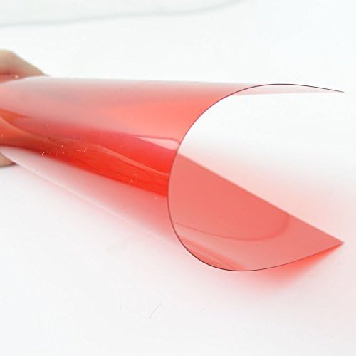 Teraysun transparent PVC frosted plastic sheet 300x200x0.3mm DIY Handmade material sand table model building materials (300x200x0.3mm, red)