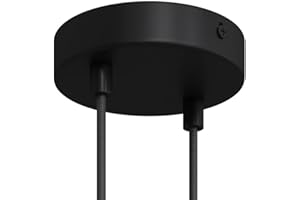 creative cables Kit rosetón cilíndrico de Metal 2 Agujeros - Cilíndrico, Negro