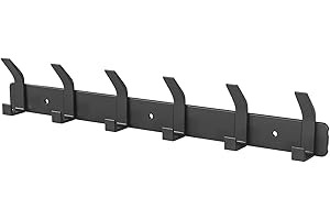 Eucomir Appendiabiti da Parete, Appendiabiti da Muro con 6 ganci, Attaccapanni da Muro Moderno, Appendiabiti da Muro per Cucina, Camera da Letto, Ufficio, Nero Ossidiana