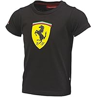 Ferrari Kids negro escudo Tee Shirt, Negro