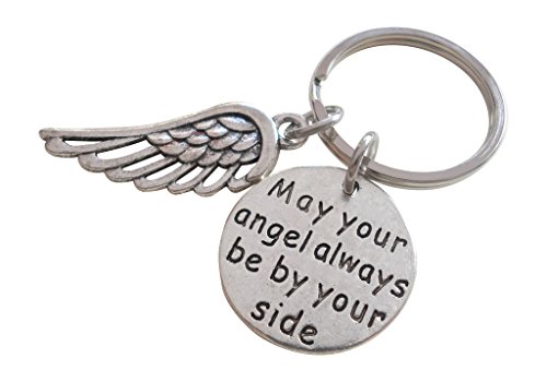 Preisvergleich Produktbild Möge dein Engel immer an deiner Seite sein Schlüsselanhänger mit Flügelanhänger