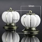 Schönes Leben* 10 Pcs Möbelknopf Schrankknöpfe Möbelknöpfe Set Möbelgriff SetRetro Keramik Türknopf Weiss Kürbis - 4
