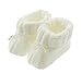 New-born Baby Girls Boys Comfort Thick Cotton Booties Turn Down White