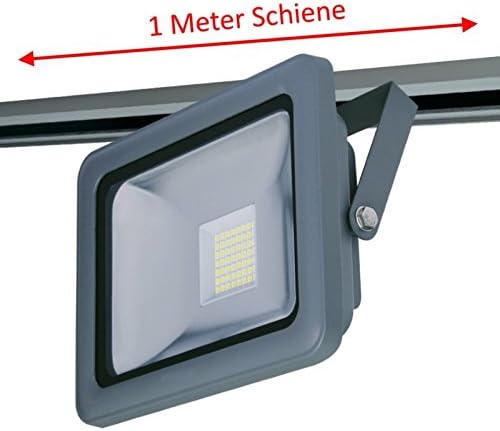 Bus Bar Kit, 6 M, 15x LED Spotlight Grey Endeinspeisung (Can Be 20/30/50 W with LED Spot Lights, Cool White) Modern grau | 15x LED-Strahler 30W Lichtfarbe kaltweiß