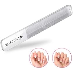 Phinistec Lima uñas Bebe cristal 9cm Mini Pulidor Uñas Profesional de vidrio para Manicura y Pedicura con Nano Tecnología para Natural Uñas