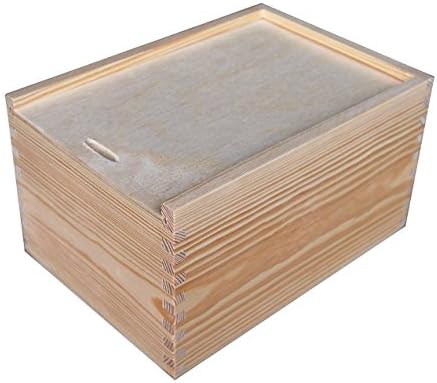 (PZ16)SLIDING WOODEN BOX - WOOD TRINKET STORAGE BOX JEWELLERY KEEPSAKE - DECOUPAGE SMALL
